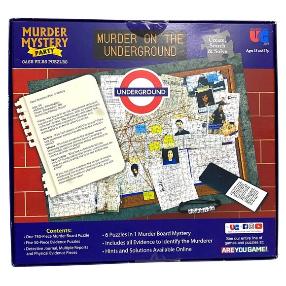 Murder on the Underground Mystery Party Case Files Puzzles Crime Teens Adults - Picture 2 of 5